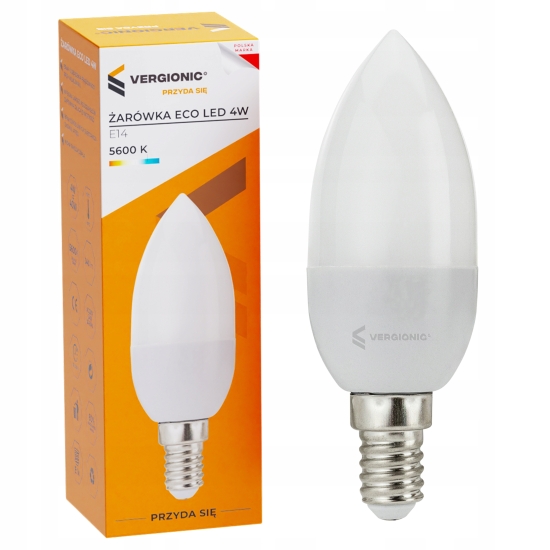 VERGIONIC Żarówka LED Świeczka E14 4W 5600K- 7528